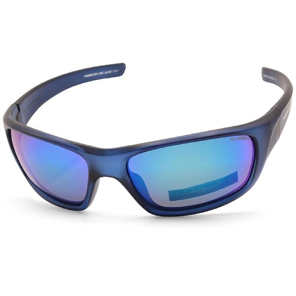 North Beach Bora Crystal Dark Blue/Blue Mirror Polarised Unisex Sunglasses 70621