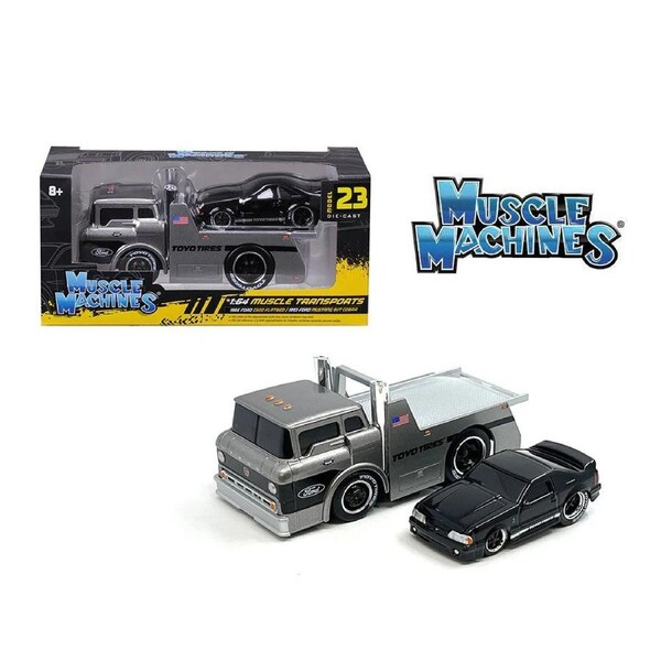 Muscle Machines 1:64 Muscle Transports Diecast 1966 Ford C600 / 1993 Mustang SVT Cobra