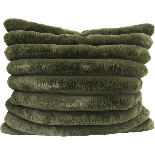 LVD Moss Puffer Faux Fur Cushion Throw Pillow Double-Sided Square 55cm