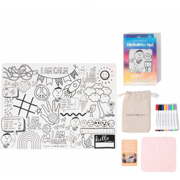 Emotionology Mindfulness Silicone Mat & Markers Kids/Children Interactive Toy 3+