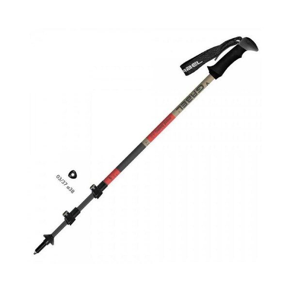 Gabel MONT BLANC FL 4.0 Trekking Poles - Sand/Red - 66-142cm