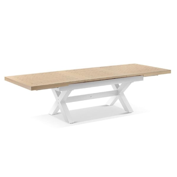 Austin Outdoor 2.2m-3m Extension Dining Set with Light Oak Aluminium and 10 Hugo Chairs - Outdoor Dining Settings