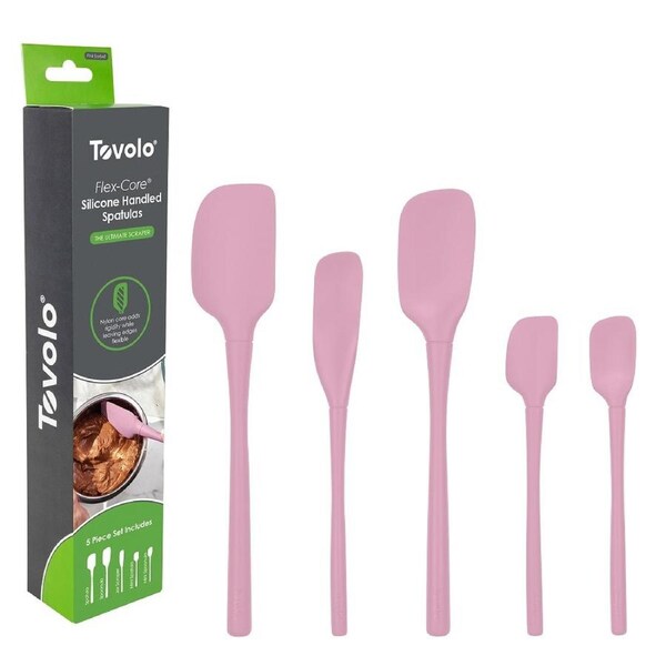 Tovolo Flex Core Silicone Spatula 5 Piece Set - Pink Sorbet