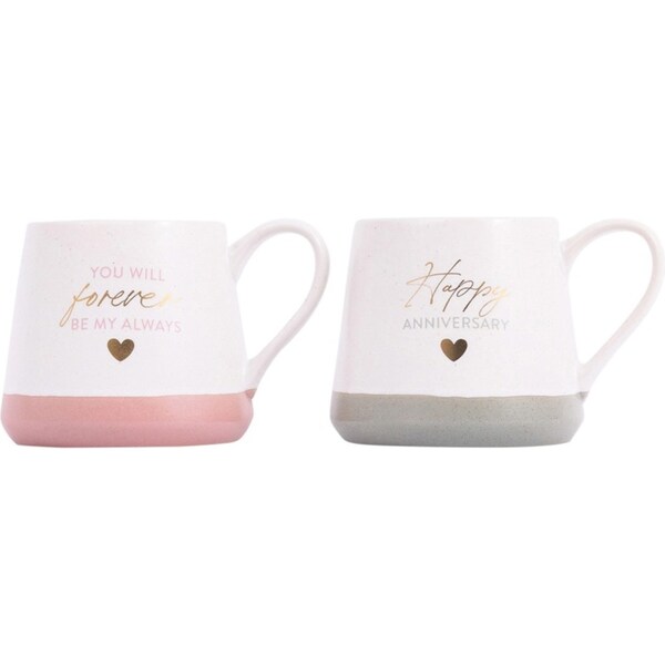 2pc Splosh Wedding Anniversary 440ml Ceramic Mug/Cup Set Coffee/Tea Drinkware