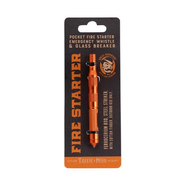 Trixie & Milo 11cm Emergency Starter Tungsen Steel Pocket Multi-Tool Orange