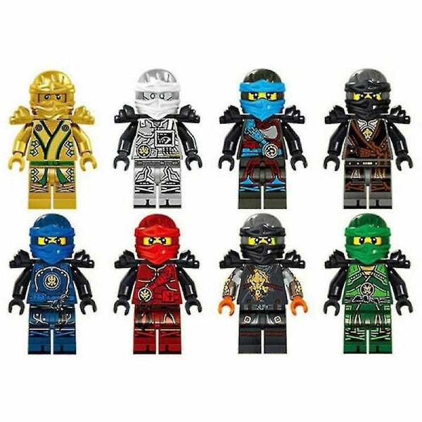 8pcs Ninjago Motorcycle Set Assembled Building Blocks Minifigures Ninja Mini Figures Blocks Toys Fits
