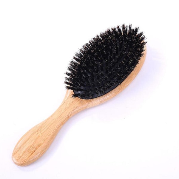 Catzon Natural Boar Bristle Hair Brush Wooden for Thin And Fine Hair
