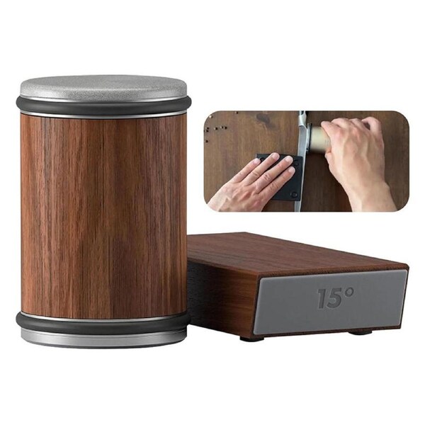 Catzon Tumbler Rolling Knife Sharpener with 15 and 20 Degree Sharpening for Kitchen Knives-Brown