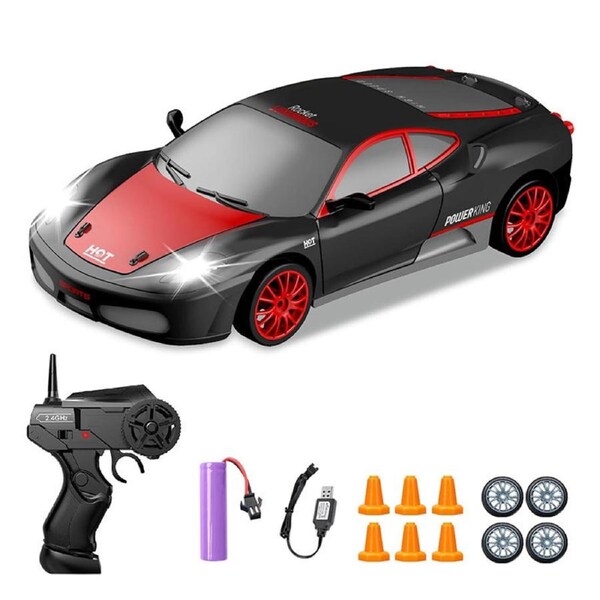 Catzon 1/24 RC 4WD Drift Car 2.4GHz High Speed with Cool Lights for Kids-3