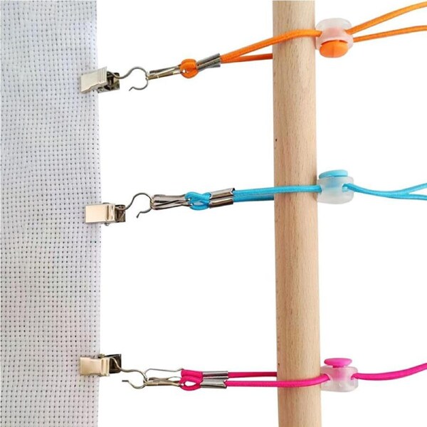 Catzon 24 Pcs Cross Stitch Side Clips Adjustable Fabric Fastening Clip