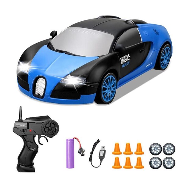 Catzon 1/24 RC 4WD Drift Car 2.4GHz High Speed with Cool Lights for Kids-4