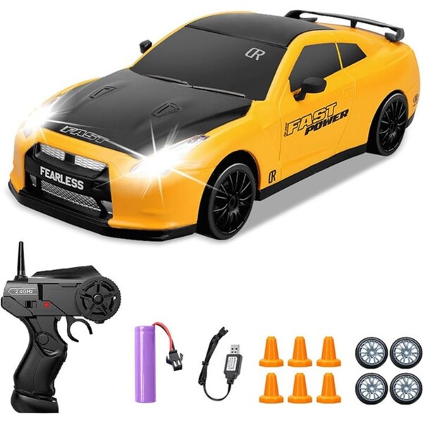Catzon 1/24 RC 4WD Drift Car 2.4GHz High Speed with Cool Lights for Kids-2