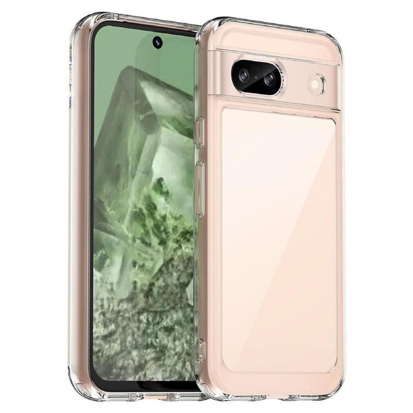 For Google Pixel 8a Clear Case TPU + Acrylic Back Cover (Big Rear Lens Hole)