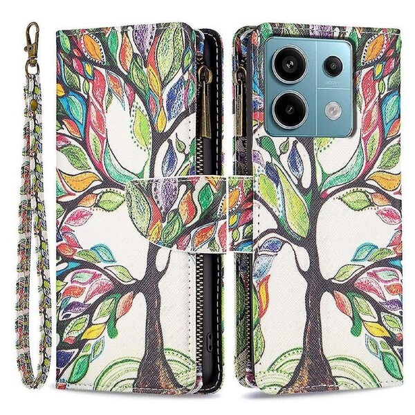 BF03 For Xiaomi Redmi Note 13 Pro 4G Pattern Case Zipper PU Leather Phone Cover