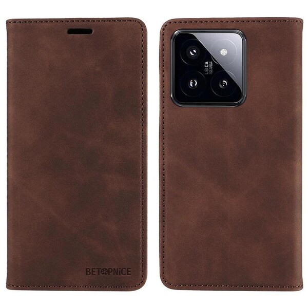 Betopnice Well-protected Rfid Blocking Phone Stand Cover Case For Xiaomi 14 Pro