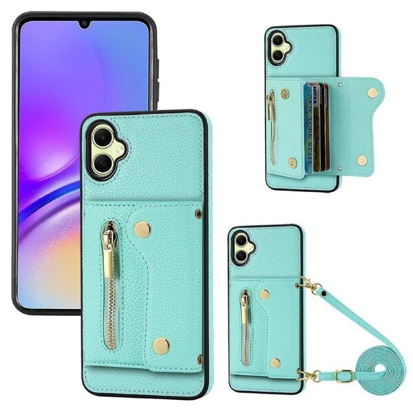 Df-09 Card Holder Case For Samsung Galaxy A05 4g Crossbody Leather Zipper Phone Cover