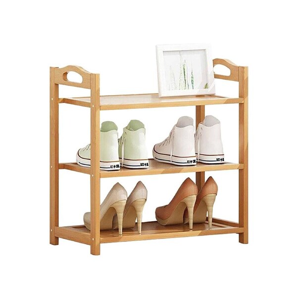 3 Tiers Layers Bamboo Shoe Rack Storage Organizer Wooden Stand Shelves