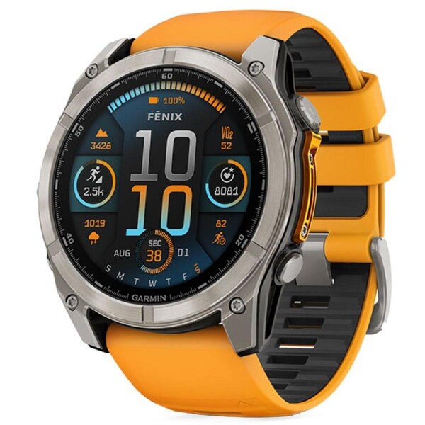 Garmin Fenix 8 Sapphire Watch - Orange 51mm