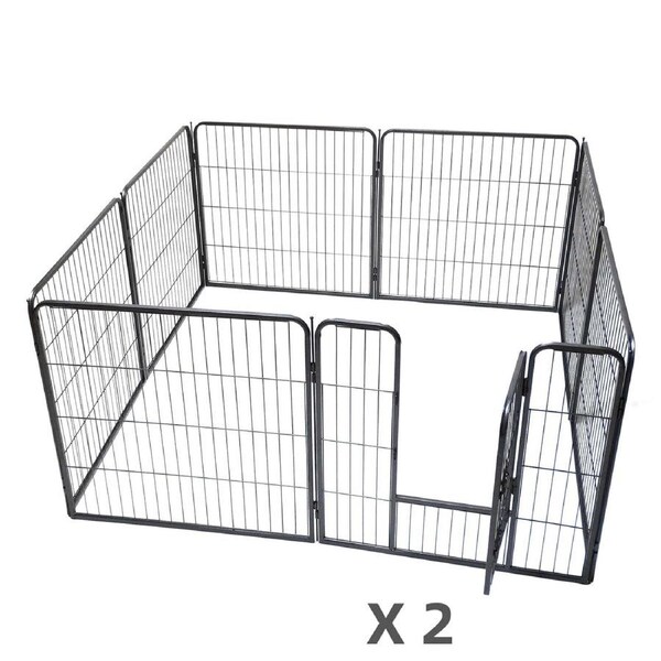 YES4PETS 16 Panels 80 cm Heavy Duty Pet Dog Puppy Cat Rabbit Exercise Playpen Fence