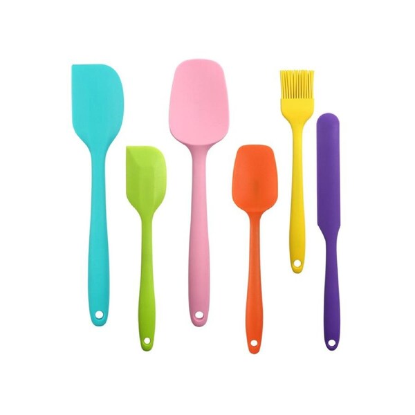 1 Set Good Flexibility Utensils Set One Piece Design Silicone Flour Cream Baking Utensils Set Baking Tool Multicolor