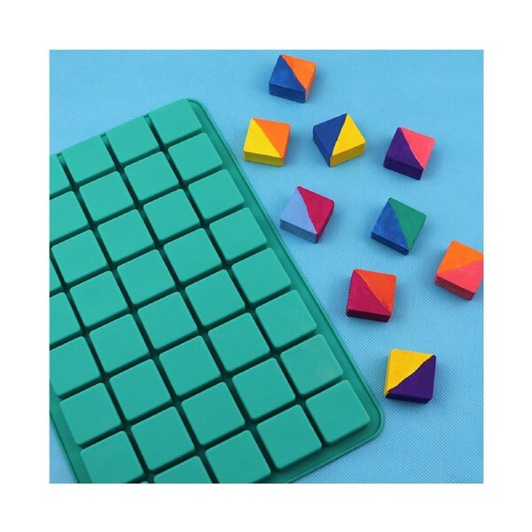 Cake Mold Non-sticky Baking Tool 40 Cavities Square Baking Silicone Mold Caramel Hard Candy Truffle Chocolate Mould Kitchen Supplies Green