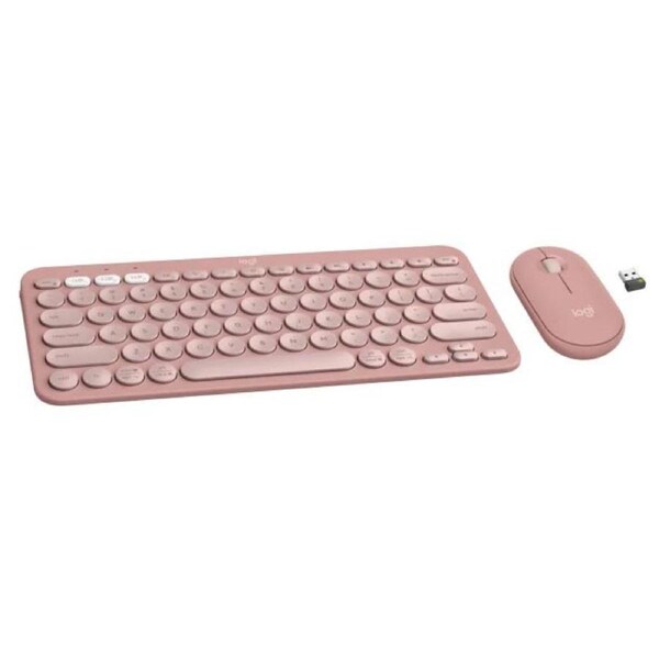 Logitech Pebble 2 Wireless Keyboard and Mouse Combo - Tonal Rose