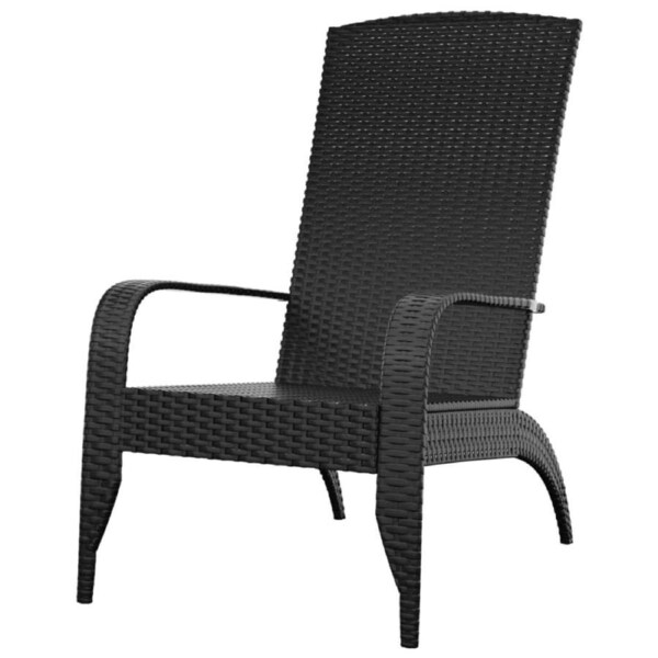 Adirondack Arm Chair Rattan Outdoor Garden Patio Furniture Steel Black 59x76x94c