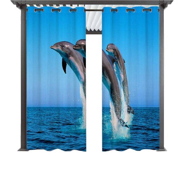 Nevenka 2 Panels Animal Print Pattern Window Drapes for Kids Bedroom-2 52W X 63L inch