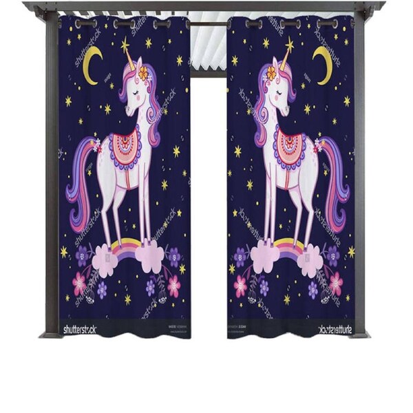 Nevenka 2 Panels Animal Print Pattern Window Drapes for Kids Bedroom-5 52W X 63L inch