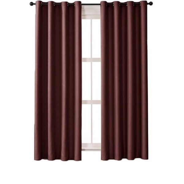 Nevenka 2 Panels Solid Color Blackout Curtains for Living Room-Claret 39W X 98L inch
