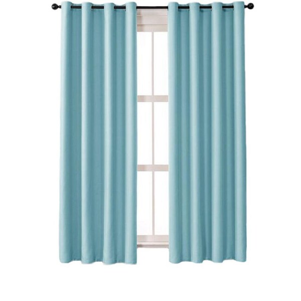 Nevenka 2 Panels Solid Color Blackout Curtains for Living Room-SkyBlue 39W X 98L inch