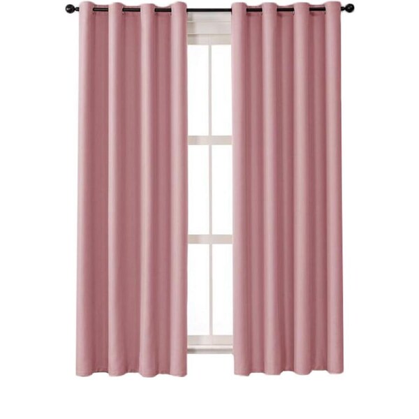 Nevenka 2 Panels Solid Color Blackout Curtains for Living Room-Pink 39W X 98L inch