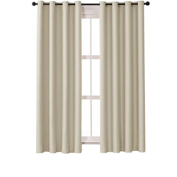 Nevenka 2 Panels Solid Color Blackout Curtains for Living Room-Beige 39W X 98L inch