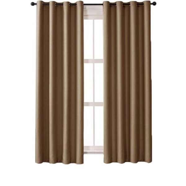 Nevenka 2 Panels Solid Color Blackout Curtains for Living Room-Brown 39W X 98L inch