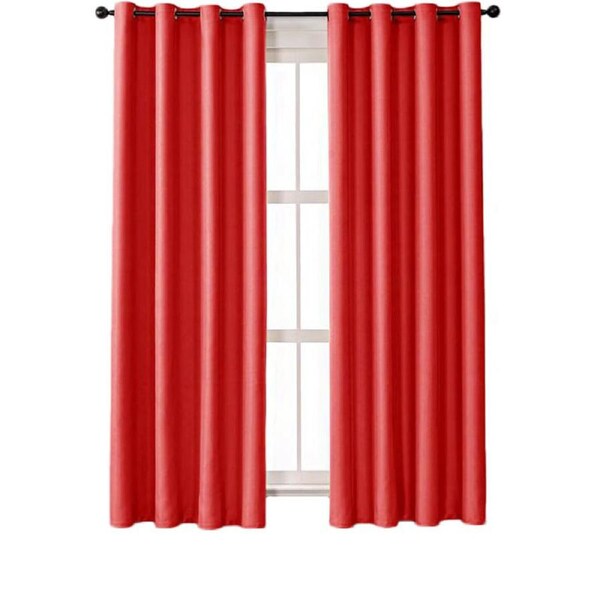 Nevenka 2 Panels Solid Color Blackout Curtains for Living Room-Red 39W X 98L inch