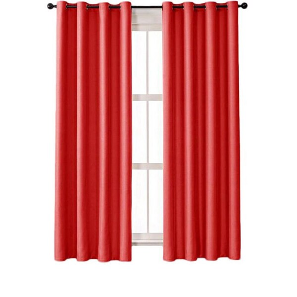 Nevenka 2 Panels Solid Color Blackout Curtains for Living Room-Red 39W X 78L inch