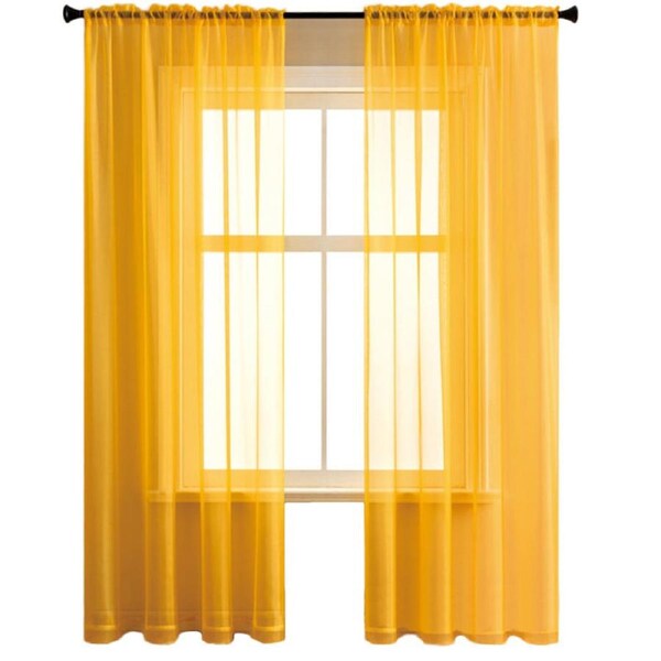 Nevenka 2 Panels Sheer Voile Rod Pocket Elegance Curtains for Living Room Bedroom-15 54W X 63L inch