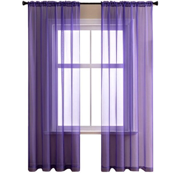 Nevenka 2 Panels Sheer Voile Rod Pocket Elegance Curtains for Living Room Bedroom-41 54W X 72L inch