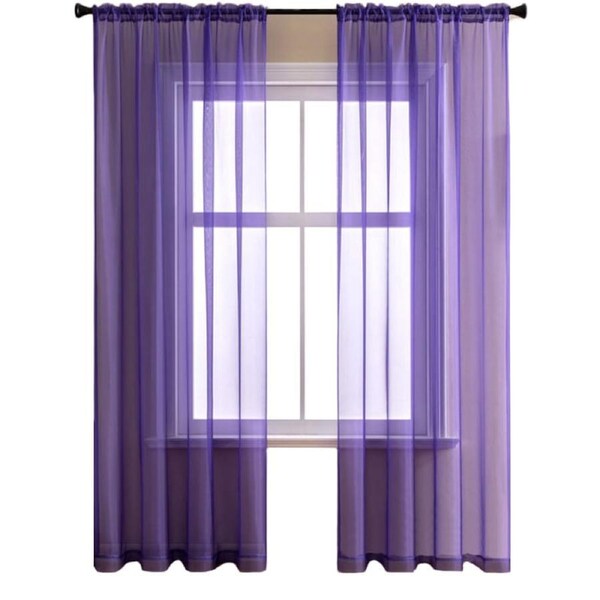Nevenka 2 Panels Sheer Voile Rod Pocket Elegance Curtains for Living Room Bedroom-41 54W X 84L inch