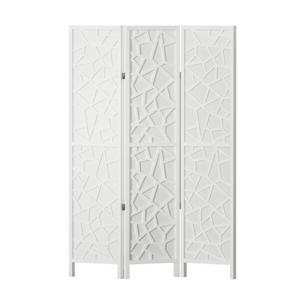 Artiss Clover Room Divider Screen Foldable Wooden Divider 3/4/6/8 Panel 3 Panel - White
