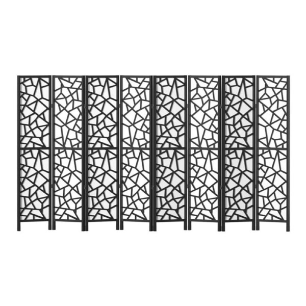 Artiss Clover Room Divider Screen Foldable Wooden Divider 3/4/6/8 Panel 8 Panel - Black