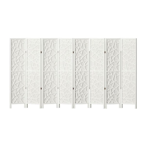 Artiss Clover Room Divider Screen Foldable Wooden Divider 3/4/6/8 Panel 8 Panel - White