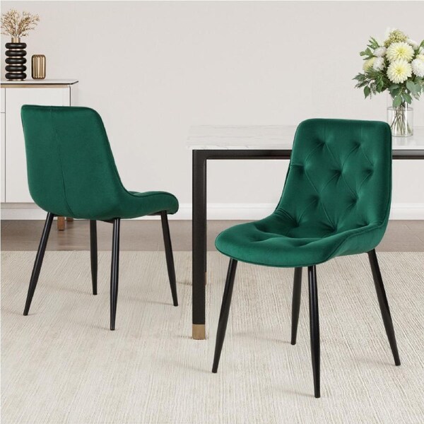 1 Set of 2 Artiss Dining Chairs Diamond Grey