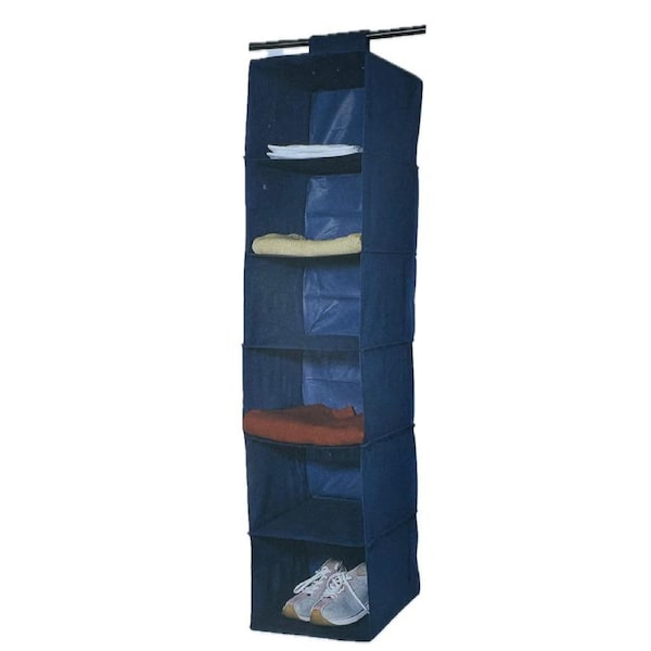 6 Layer Hanging Organiser Clothes Storage Wardrobe Garment Shelves Shoe