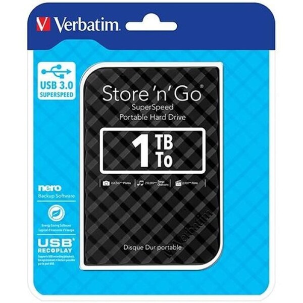 Verbatim Portable Hard Drive 1TB With 53194