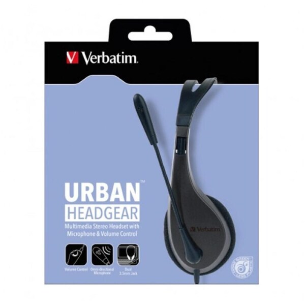 Verbatim Multimedia Headset with Microphone 3.5mm Jack Wide Frequency Stereo