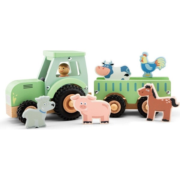 New Classic Toys Kids/Children Large Tractor w/ Animals Educational Toy Set 18M+