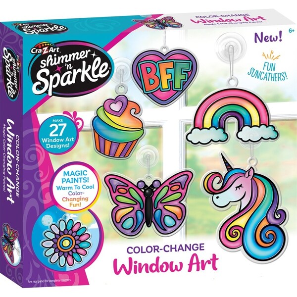 Shimmer 'n Sparkle Kids/Children Color Change Window Art DIY Decorating Kit 8y+