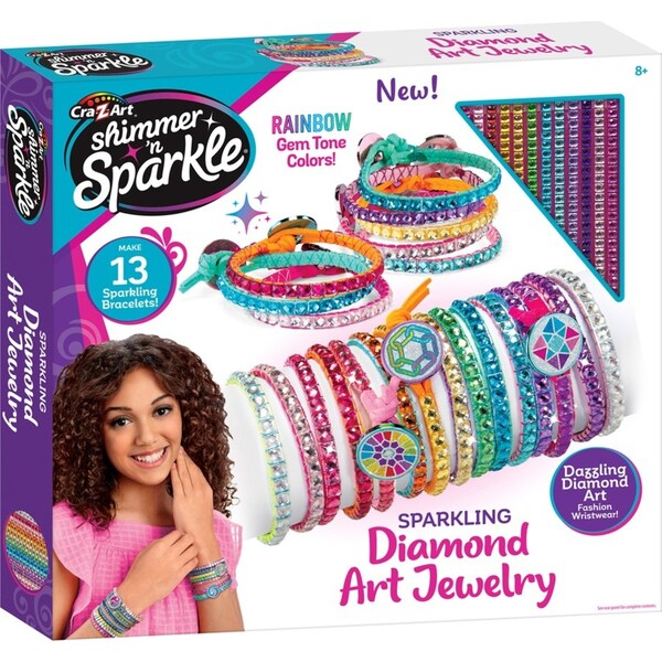 Shimmer 'n Sparkle Kids/Childen Sparkling Diamond Art Jewellery Making Kit 8y+