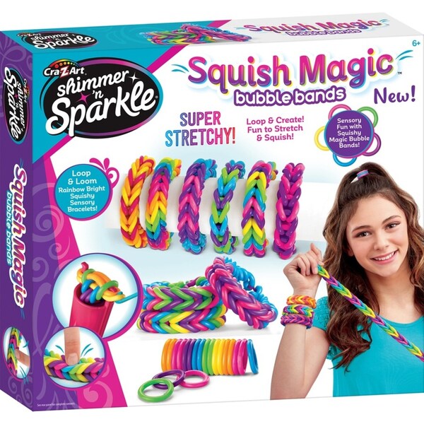 Shimmer 'n Sparkle Kids/Children Squish Magic Bubble Rubber Bands Craft Kit 8y+